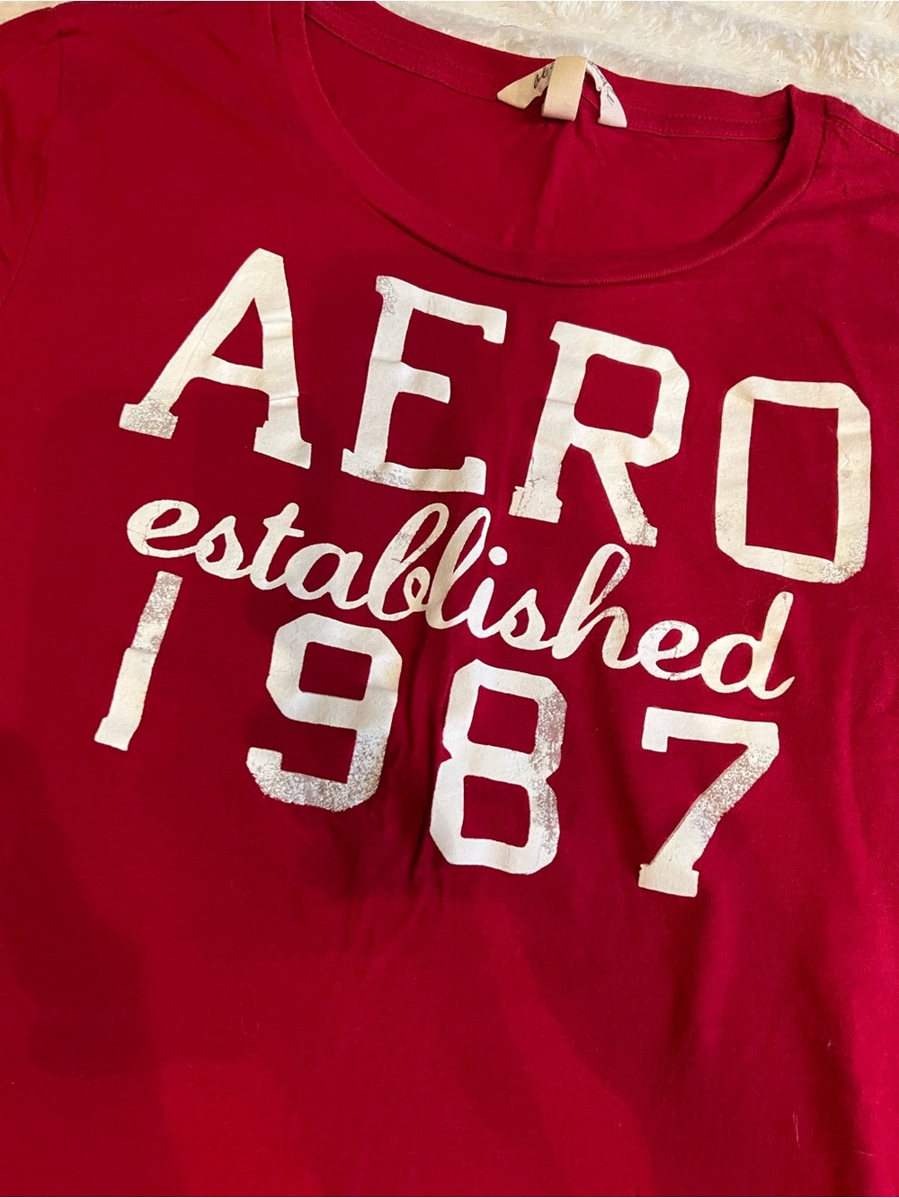 Aeropostale Y2K Women's Crew Neck Tee - Red Sz XL - Picture 2 of 3
